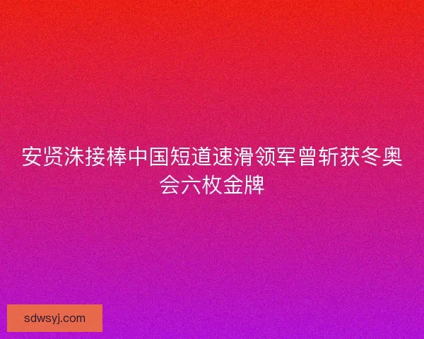 安贤洙接棒中国短道速滑领军曾斩获冬奥会六枚金牌